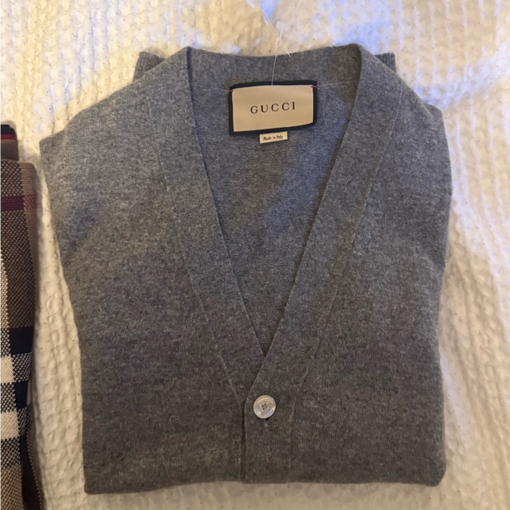 Gucci Men's Classic Gray Cardigan